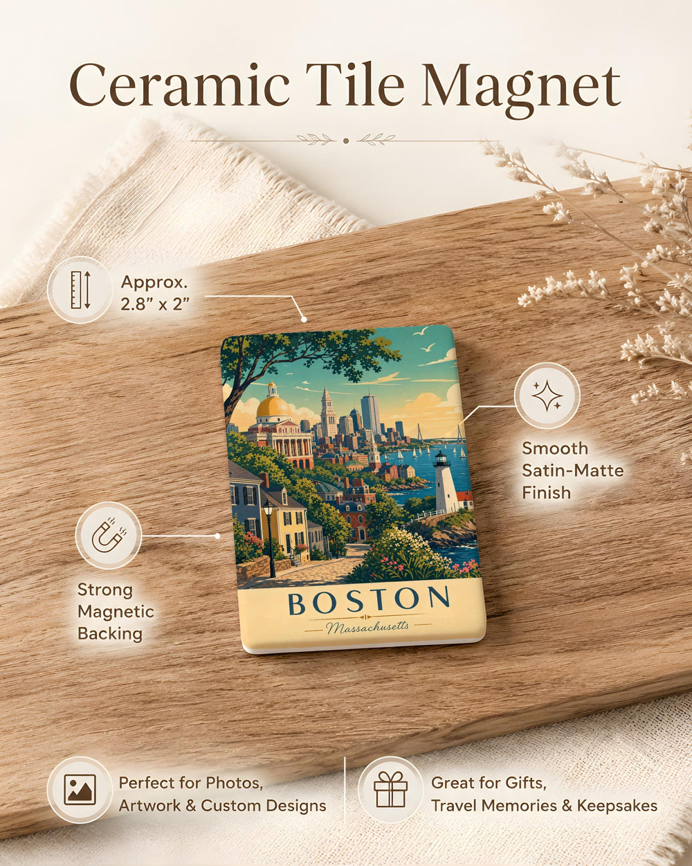 Massachusetts Fridge Magnet, Massachusetts State Souvenir Magnet, Massachusetts Travel Keepsake Magnet, USA State Magnet