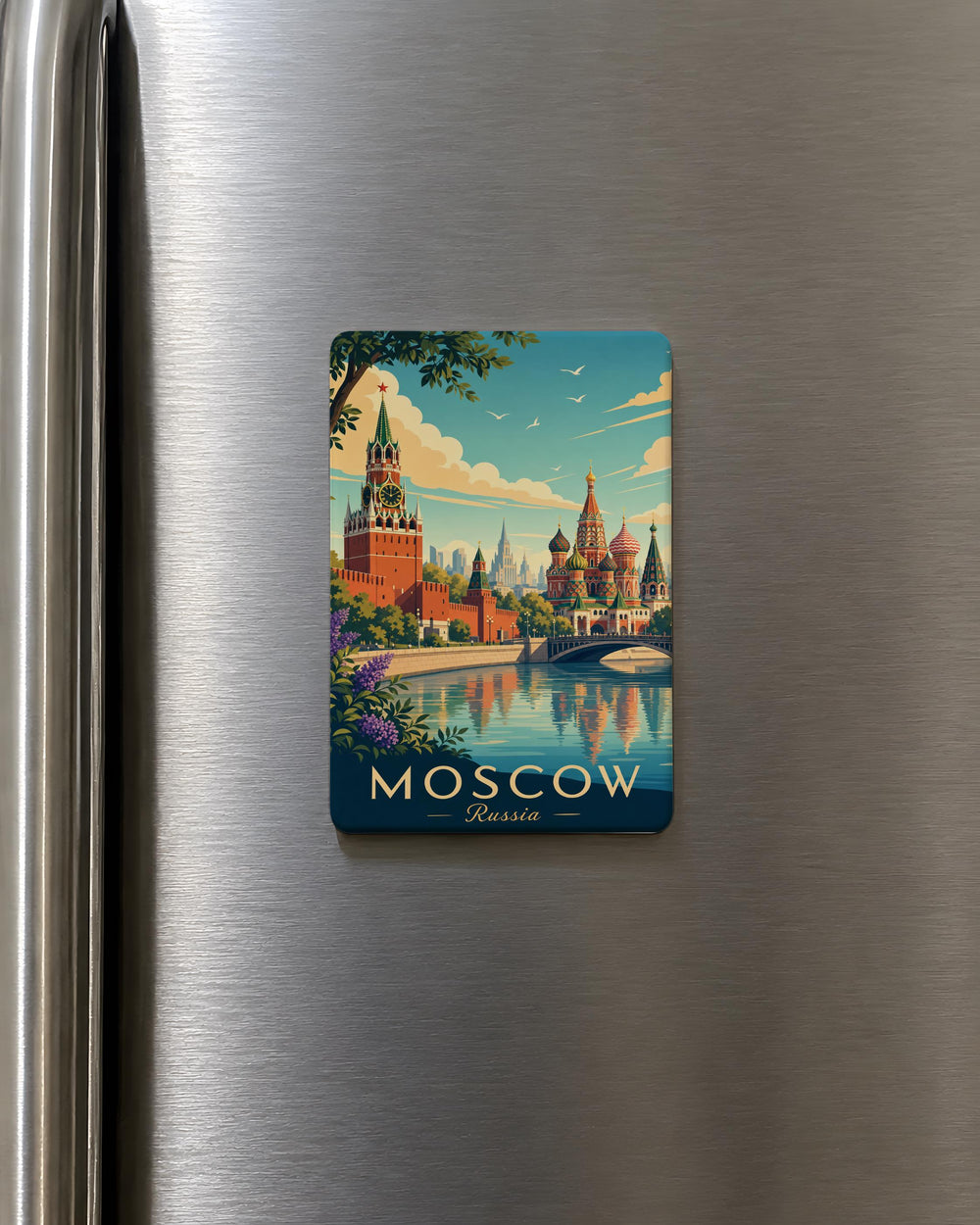 Moscow Russia Fridge Magnet, Moscow City Souvenir Magnet, Russia Travel Keepsake, Moscow Landmark Refrigerator Magnet