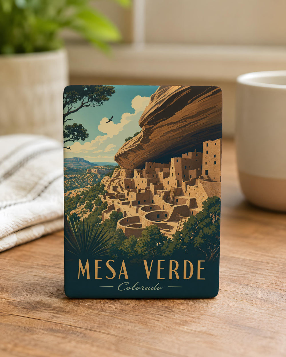 Mesa Verde Cliff Dwellings Fridge Magnet, Ancient Puebloan Ruins, Colorado National Park Souvenir Magnet, Southwest Travel Gift