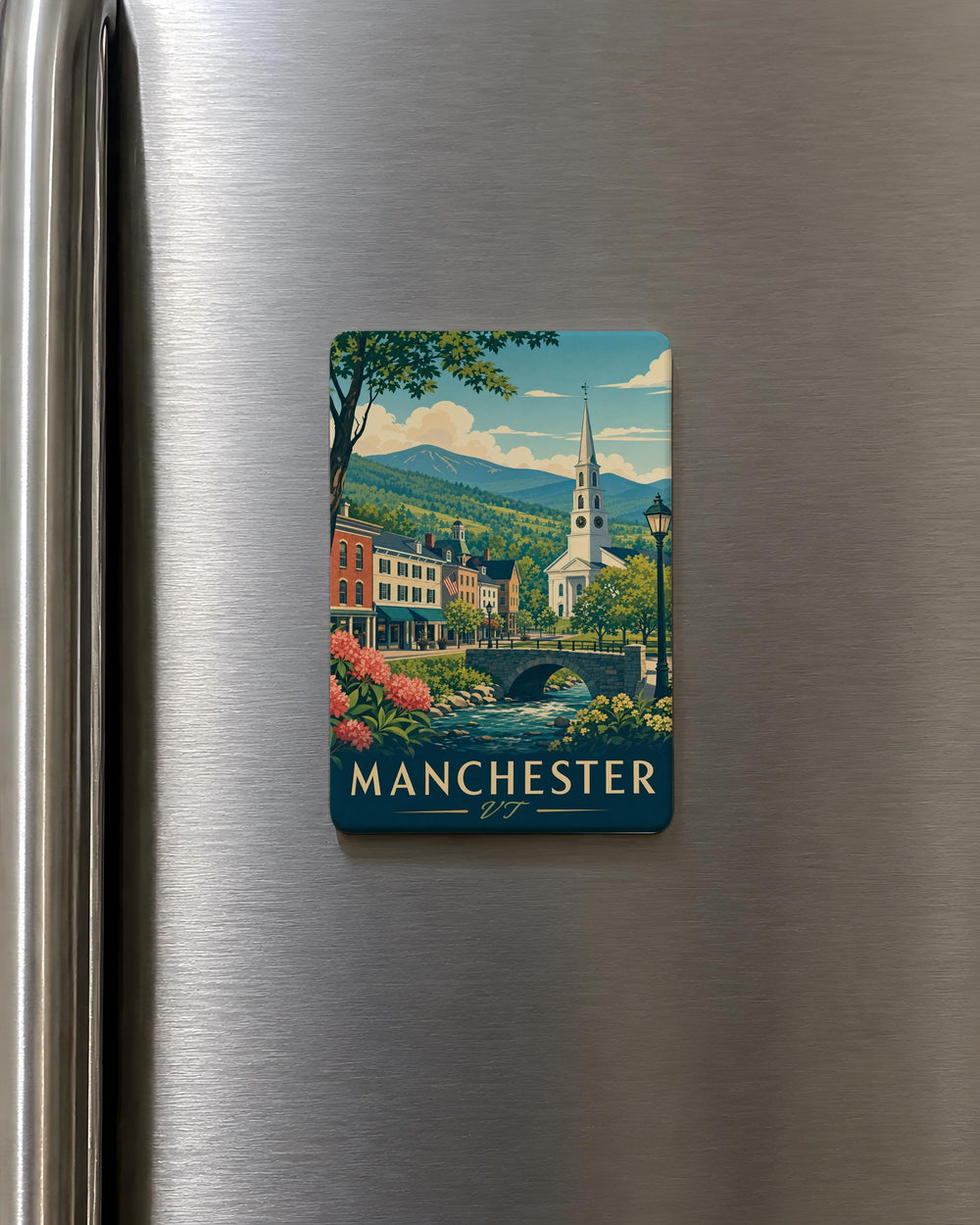 Manchester Vermont Fridge Magnet, Manchester VT Souvenir Magnet, Vermont Travel Gift, Manchester VT Keepsake Magnet