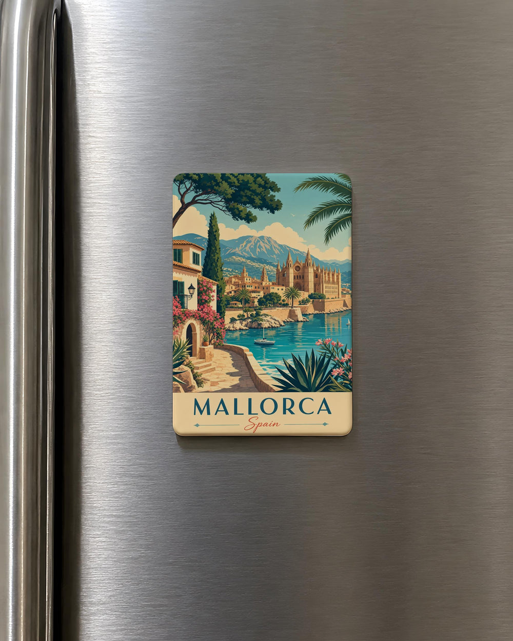 Mallorca Spain Fridge Magnet, Mallorca Souvenir Magnet, Spain Travel Gift, Balearic Islands Keepsake, Mallorca Vacation Memory Magnet