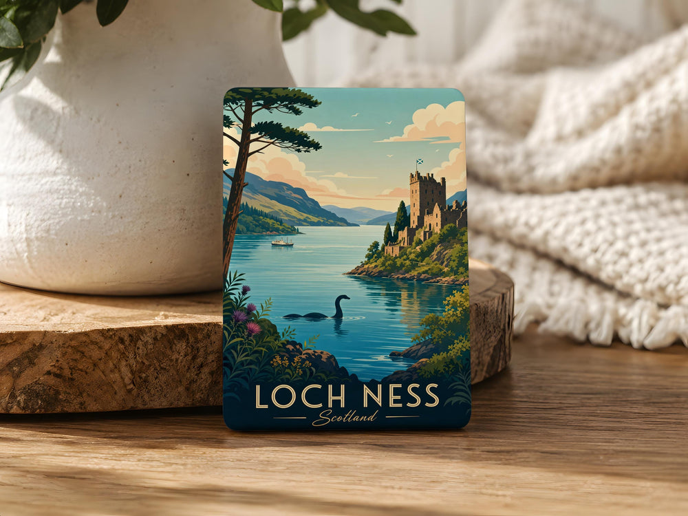 Loch Ness Monster Fridge Magnet, Scotland Lake Ness Souvenir Magnet, Nessie Mythical Creature Travel Keepsake Gift