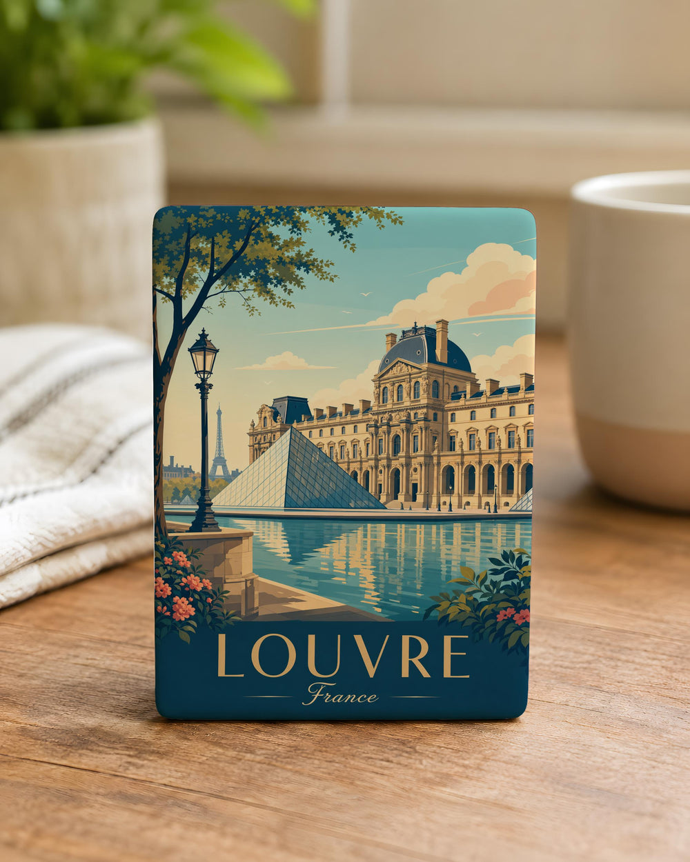 Louvre Museum Fridge Magnet, Paris France Souvenir Magnet, Louvre Landmark Refrigerator Magnet, Travel Gift Magnet