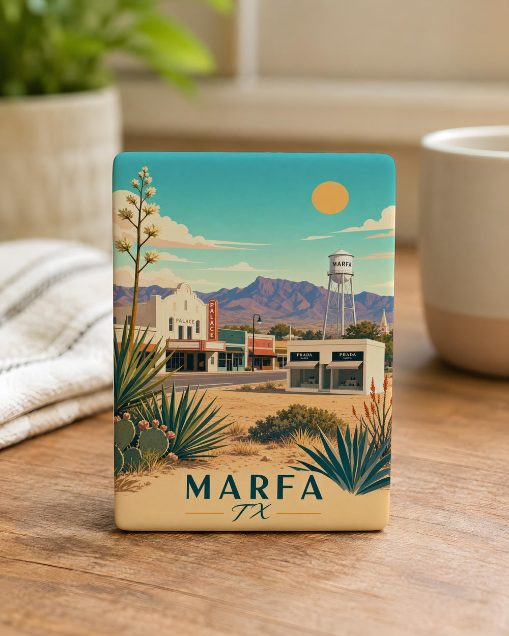 Marfa TX Fridge Magnet, Marfa Texas Souvenir Magnet, West Texas Travel Gift, Desert Town Landmark Keepsake Magnet