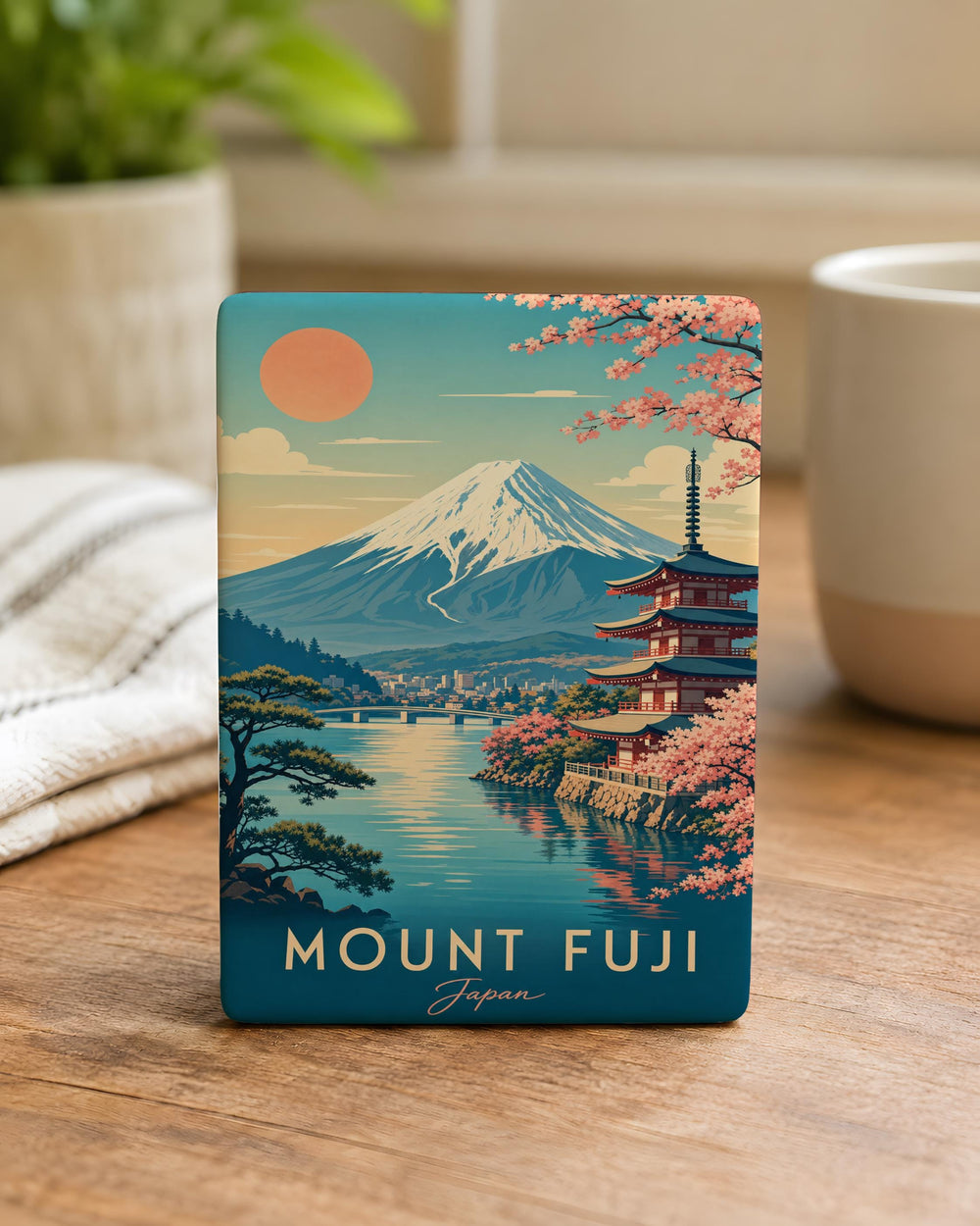 Mount Fuji Fridge Magnet, Japan Mountain Souvenir Magnet, Fuji-san Travel Gift, Japanese Landmark Kitchen Magnet