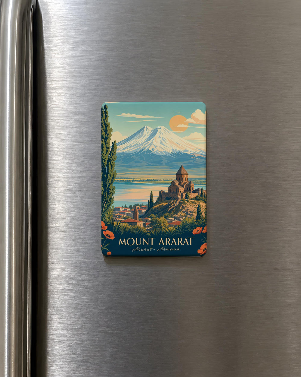Mount Ararat Fridge Magnet, Armenia Mountain Landmark Souvenir Magnet, Ararat Peak Travel Keepsake Magnet