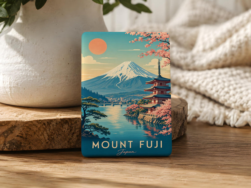 Mount Fuji Fridge Magnet, Japan Mountain Souvenir Magnet, Fuji-san Travel Gift, Japanese Landmark Kitchen Magnet
