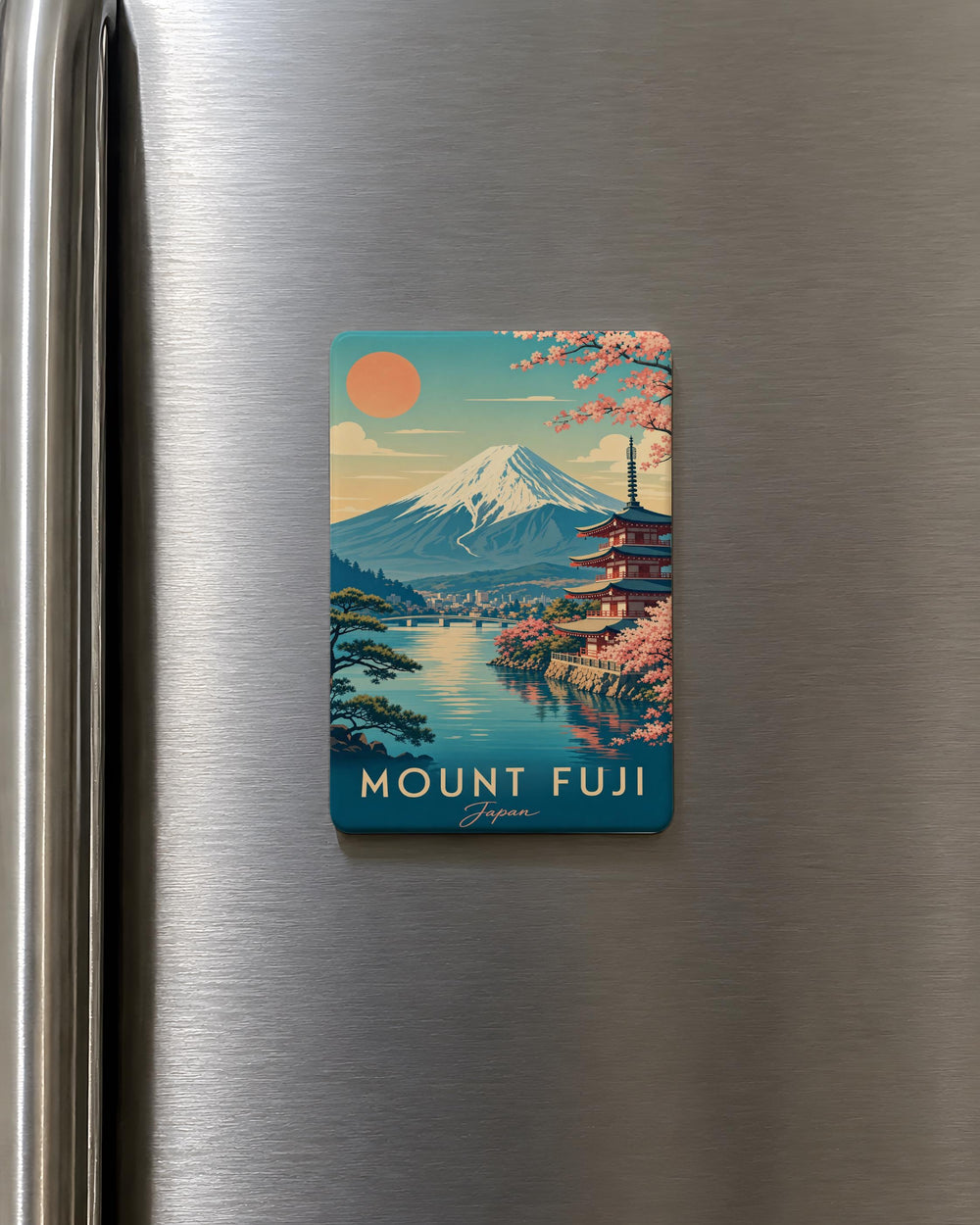 Mount Fuji Fridge Magnet, Japan Mountain Souvenir Magnet, Fuji-san Travel Gift, Japanese Landmark Kitchen Magnet