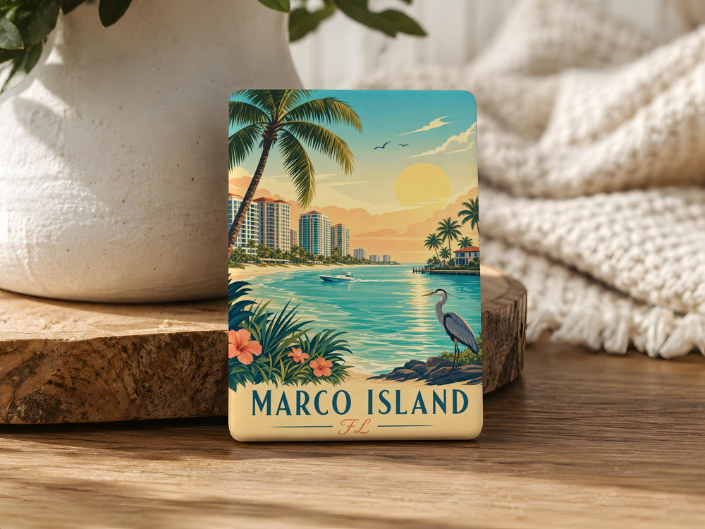 Marco Island FL Fridge Magnet, Marco Island Florida Souvenir Magnet, Coastal Beach Vacation Travel Gift, Island Keepsake Magnet