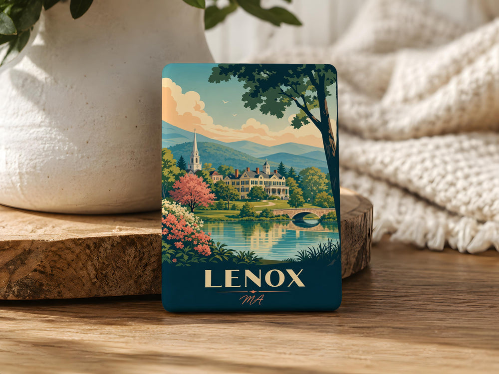 Lenox MA Fridge Magnet, Lenox Massachusetts Souvenir Magnet, Berkshires Travel Gift, New England Town Keepsake Magnet
