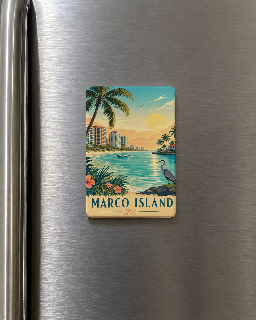 Marco Island FL Fridge Magnet, Marco Island Florida Souvenir Magnet, Coastal Beach Vacation Travel Gift, Island Keepsake Magnet