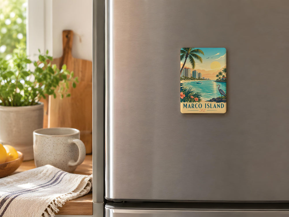 Marco Island FL Fridge Magnet, Marco Island Florida Souvenir Magnet, Coastal Beach Vacation Travel Gift, Island Keepsake Magnet