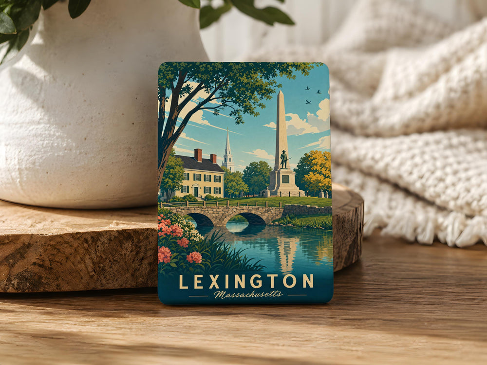 Lexington MA Fridge Magnet, Lexington Massachusetts Souvenir Magnet, Historic Lexington Landmark Travel Keepsake Magnet