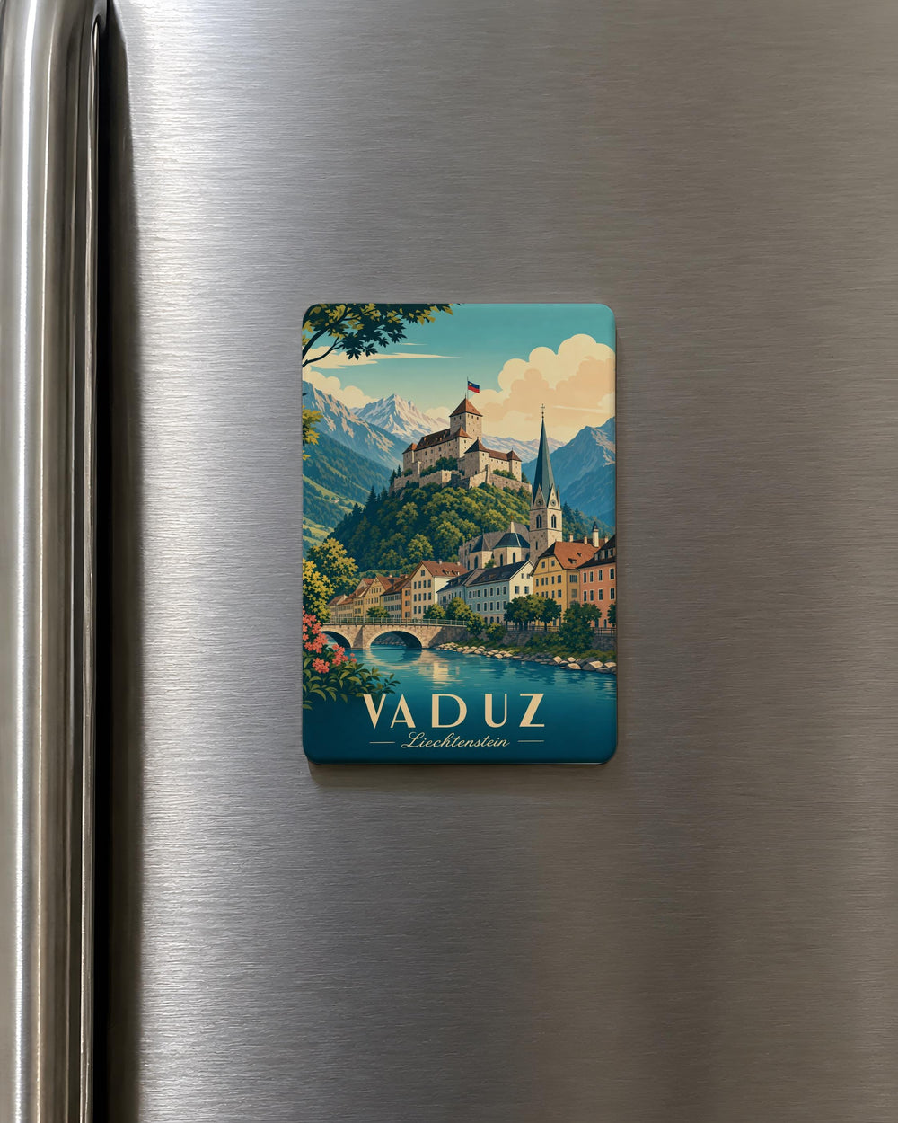 Liechtenstein Fridge Magnet, Vaduz Castle Souvenir Magnet, Liechtenstein Travel Gift, Alpine Country Keepsake Magnet