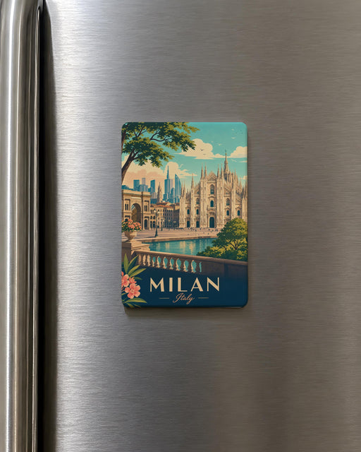 Milan Italy Fridge Magnet, Milan Souvenir Magnet, Italy Travel Gift, Milano Landmark Keepsake, Italian City Magnet