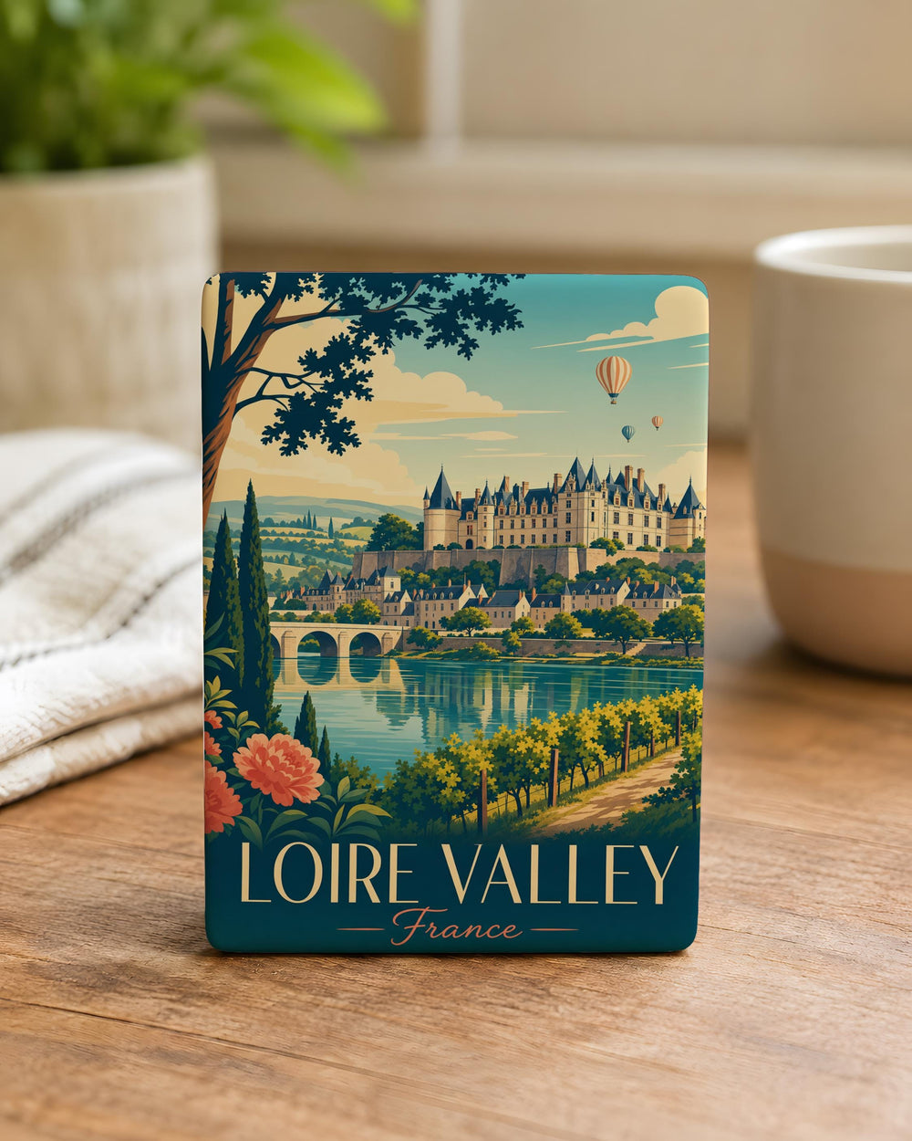Loire Valley France Fridge Magnet, Loire River Castles & Chateaux Souvenir, French Travel Landmark Keepsake Magnet