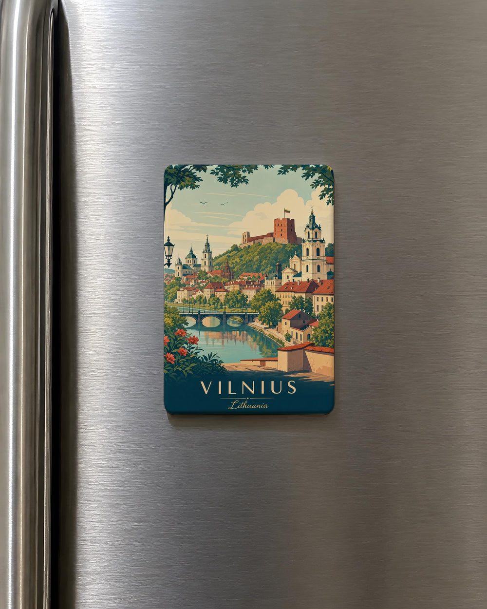 Lithuania Fridge Magnet, Lithuania Souvenir Magnet, Lithuanian Travel Keepsake, Lithuania Gift, Baltic Country Magnet