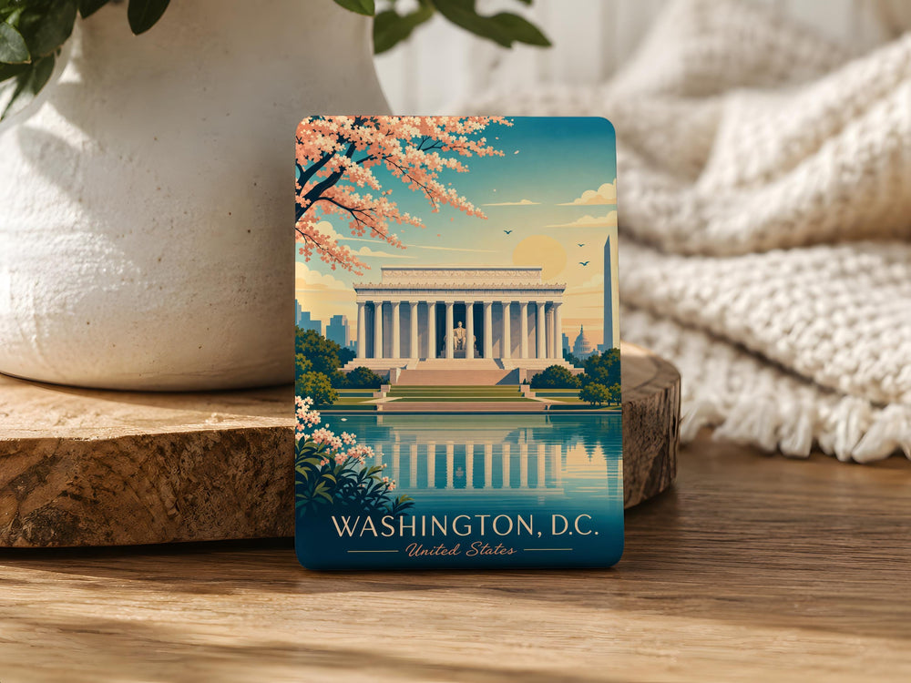 Lincoln Memorial Fridge Magnet, Washington DC Landmark Souvenir, US Monument Travel Gift, American History Keepsake Magnet