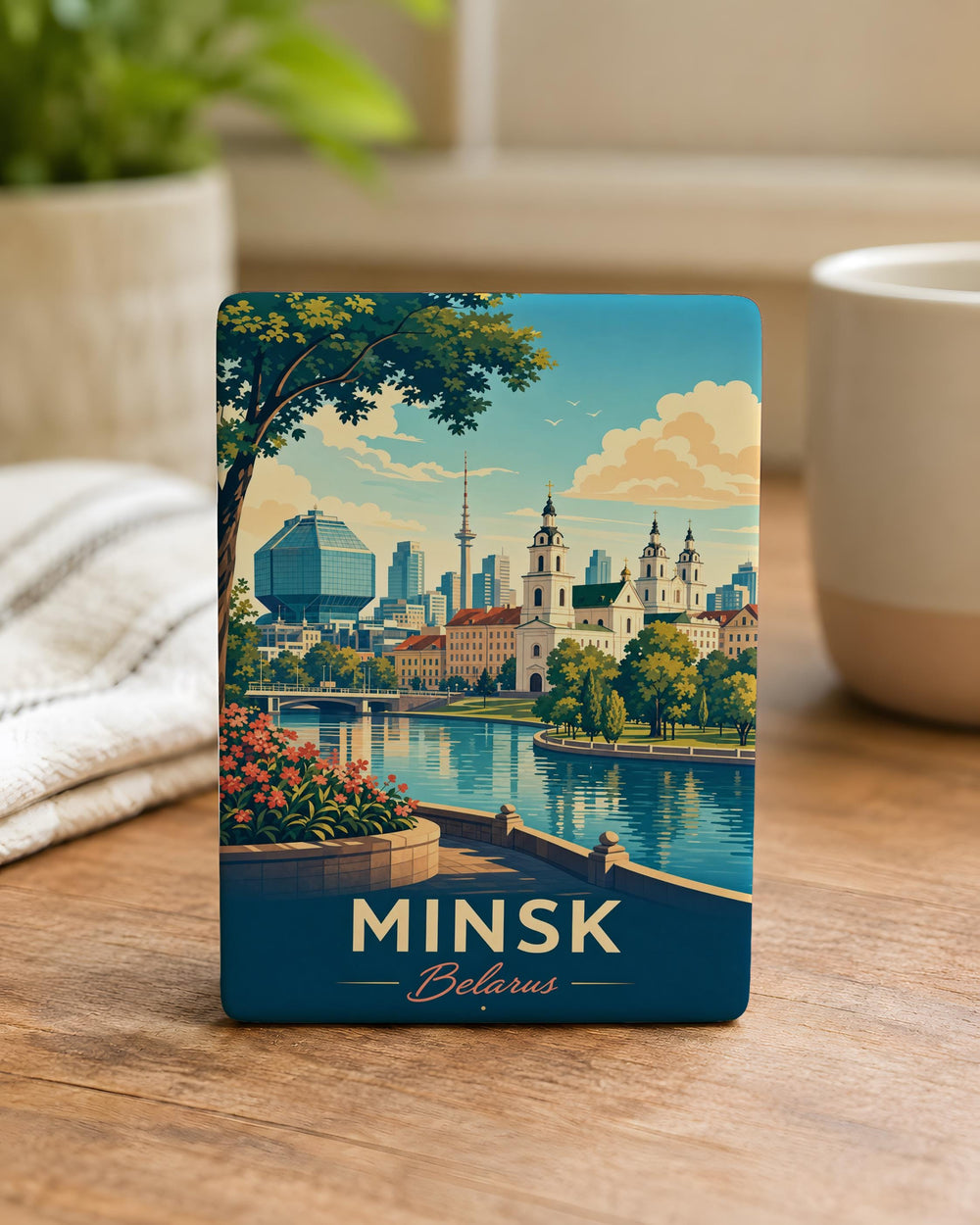 Minsk Belarus Fridge Magnet, Minsk City Souvenir Magnet, Belarus Travel Gift, Minsk Landmark Refrigerator Magnet