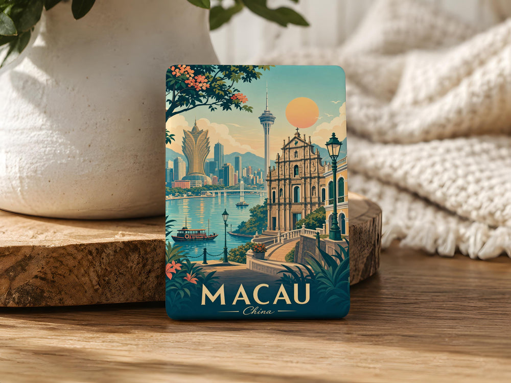 Macau China Fridge Magnet, Macau Landmark Souvenir Magnet, Macau Travel Keepsake, China Travel Gift Magnet