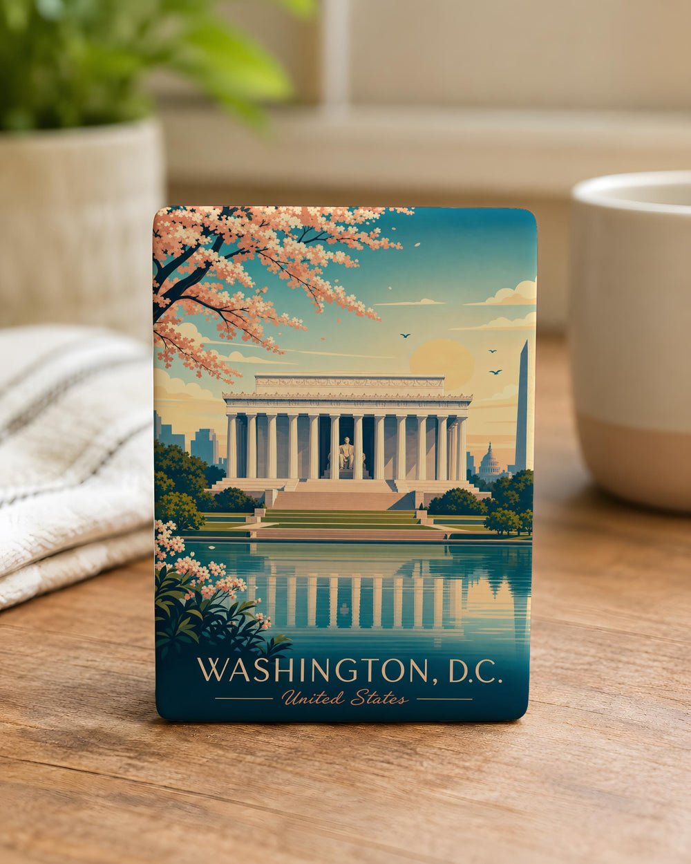 Lincoln Memorial Fridge Magnet, Washington DC Landmark Souvenir, US Monument Travel Gift, American History Keepsake Magnet