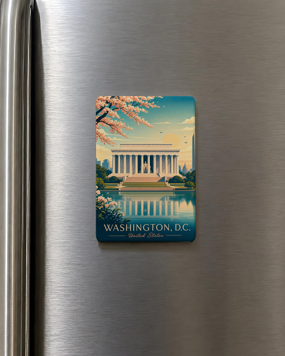 Lincoln Memorial Fridge Magnet, Washington DC Landmark Souvenir, US Monument Travel Gift, American History Keepsake Magnet