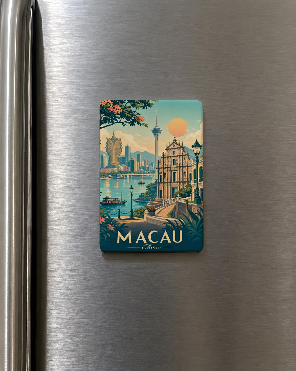 Macau China Fridge Magnet, Macau Landmark Souvenir Magnet, Macau Travel Keepsake, China Travel Gift Magnet