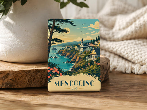 Mendocino CA Fridge Magnet, Mendocino California Souvenir Magnet, Coastal Town Travel Gift, Vacation Keepsake Magnet