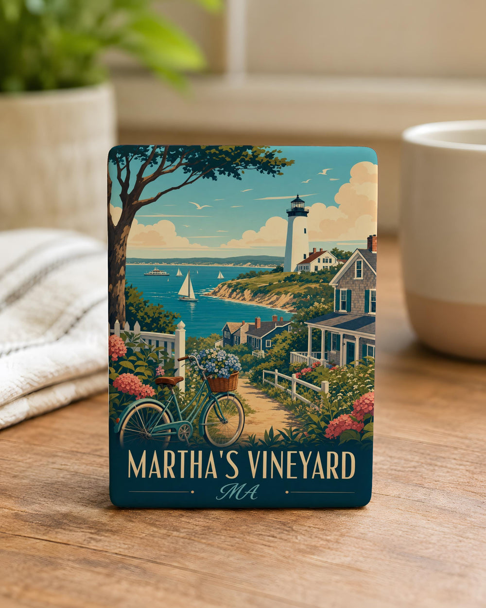Marthas Vineyard MA Fridge Magnet, Martha’s Vineyard Massachusetts Souvenir Magnet, Island Travel Keepsake Magnet