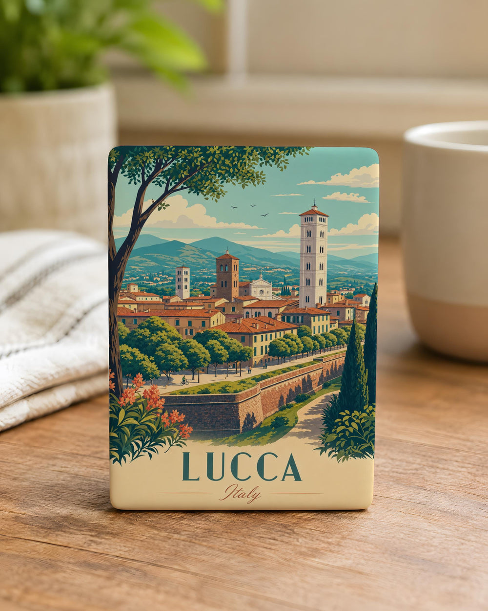 Lucca Italy Fridge Magnet, Lucca Tuscany Souvenir, Italian Travel Gift, Lucca City Landmark Keepsake Magnet