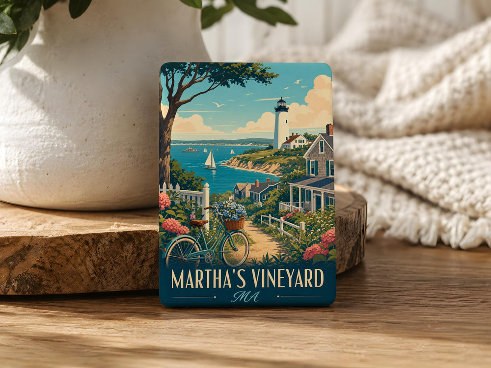 Marthas Vineyard MA Fridge Magnet, Martha’s Vineyard Massachusetts Souvenir Magnet, Island Travel Keepsake Magnet