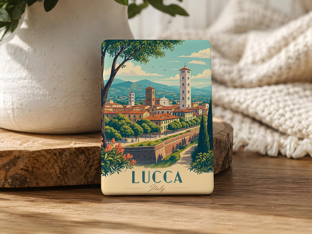 Lucca Italy Fridge Magnet, Lucca Tuscany Souvenir, Italian Travel Gift, Lucca City Landmark Keepsake Magnet