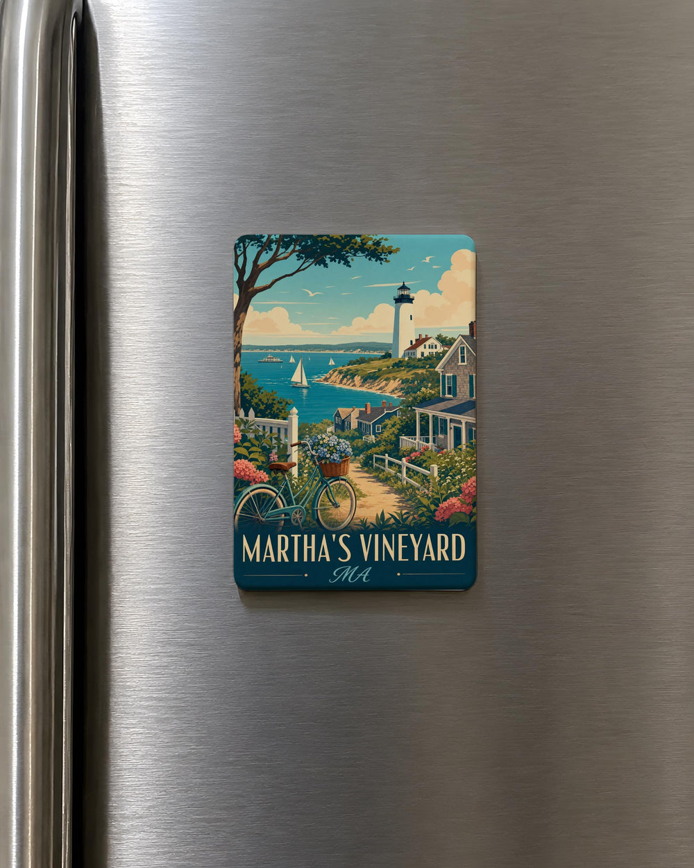 Marthas Vineyard MA Fridge Magnet, Martha’s Vineyard Massachusetts Souvenir Magnet, Island Travel Keepsake Magnet