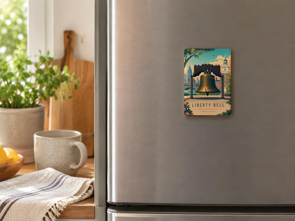 Liberty Bell Fridge Magnet, Philadelphia Landmark Souvenir Magnet, American History Independence Hall Gift Magnet
