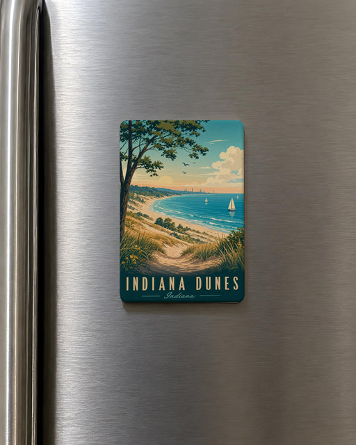 Indiana Dunes National Park Fridge Magnet, Lake Michigan Sand Dunes Souvenir, Indiana Travel Gift, Outdoor Adventure Magnet
