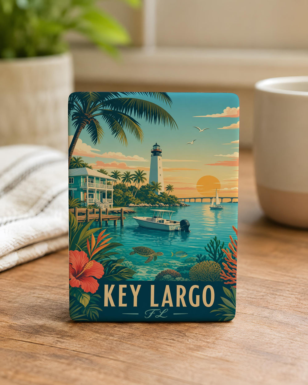 Key Largo Florida Fridge Magnet, Key Largo FL Souvenir Magnet, Florida Keys Travel Gift, Beach Vacation Keepsake Magnet