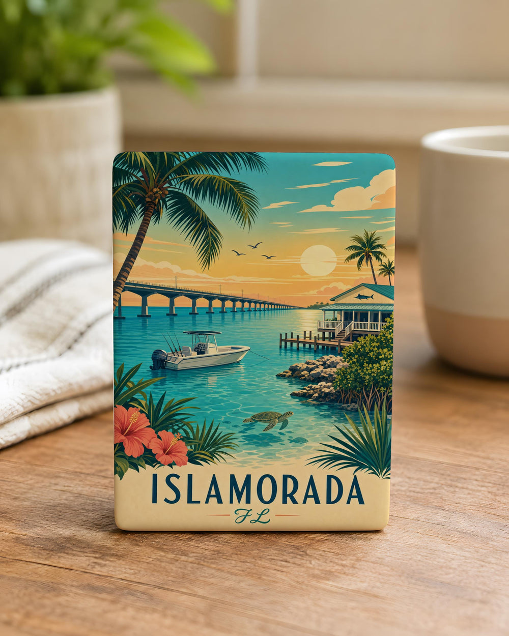 Islamorada FL Fridge Magnet, Florida Keys Souvenir Magnet, Islamorada Florida Travel Gift, Coastal Island Vacation Keepsake Magnet