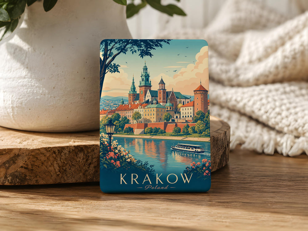 Krakow Poland Fridge Magnet, Krakow City Landmark Souvenir, Poland Travel Gift, Old Town Wawel Castle Keepsake Magnet