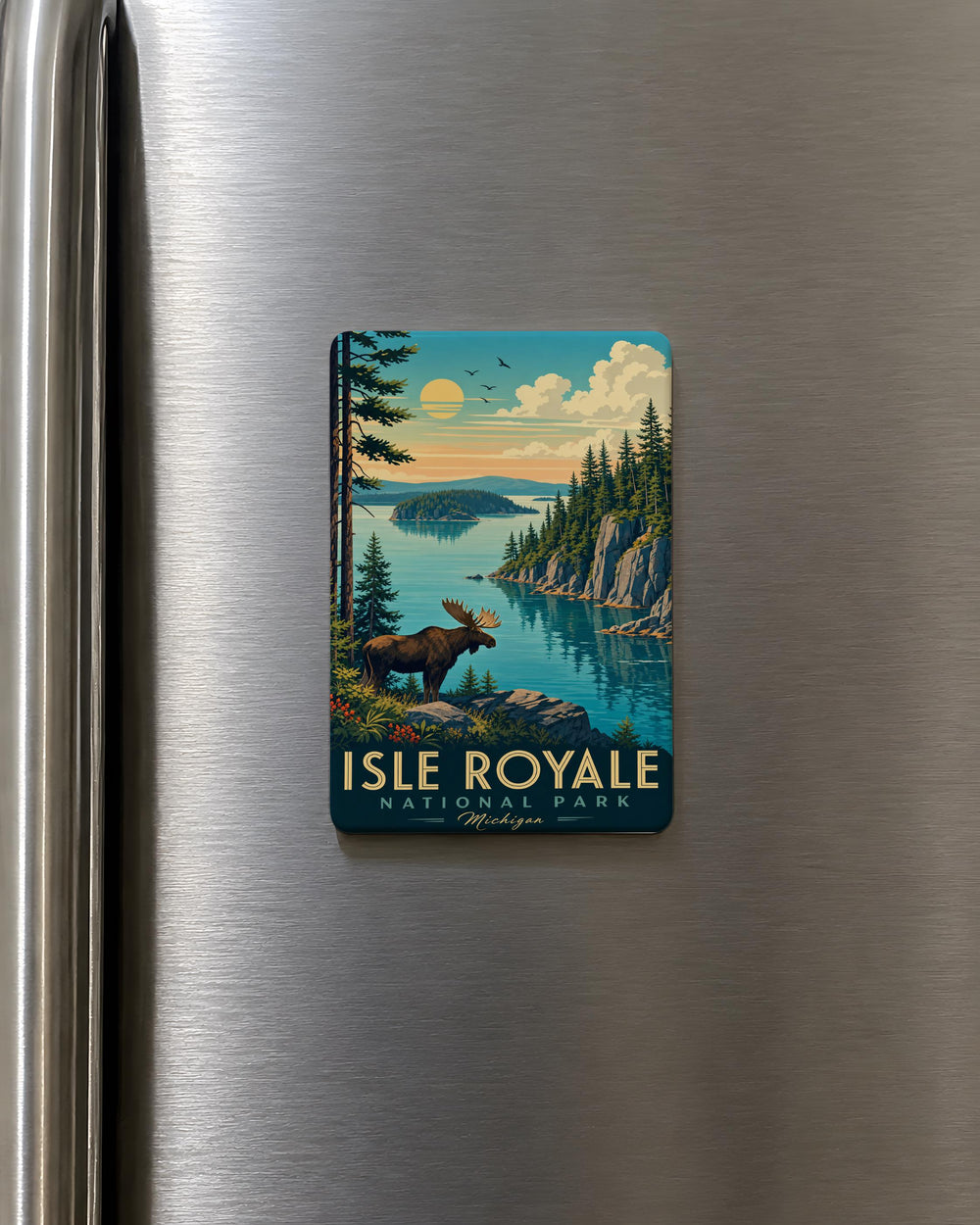 Isle Royale National Park Fridge Magnet, Michigan Lake Superior Island Wilderness Souvenir Magnet, Outdoor Adventure Travel Gift