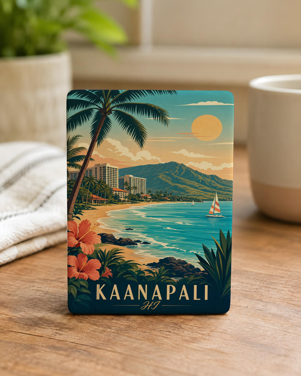 Kaanapali Hawaii Fridge Magnet, Maui Beach Souvenir Magnet, Kaanapali HI Travel Gift, Hawaiian Island Vacation Keepsake