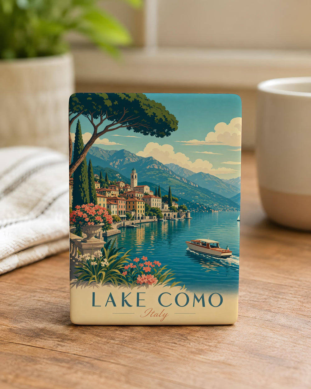 Lake Como Italy Fridge Magnet, Como Lake Travel Souvenir Magnet, Italian Lakeside Landmark Refrigerator Magnet