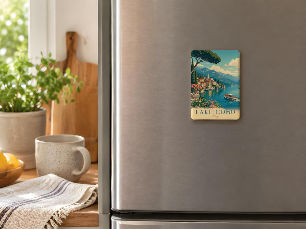 Lake Como Italy Fridge Magnet, Como Lake Travel Souvenir Magnet, Italian Lakeside Landmark Refrigerator Magnet