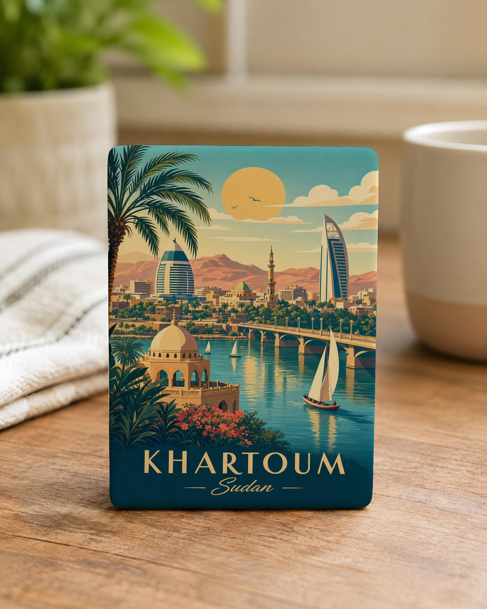 Khartoum Sudan Fridge Magnet, Khartoum City Souvenir Magnet, Sudan Travel Gift, Khartoum Landmark Magnet, Africa Keepsake Magnet