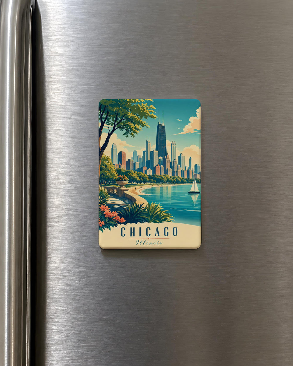 Illinois Fridge Magnet, Illinois State Magnet, Illinois Souvenir Magnet, Illinois Travel Gift, Illinois Kitchen Decor Magnet