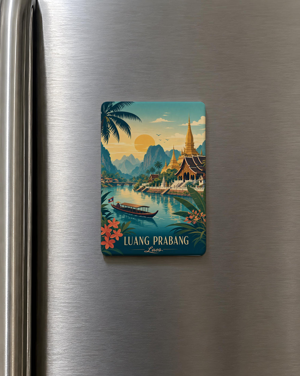 Laos Fridge Magnet, Laos Travel Souvenir Magnet, Laos Country Magnet, Laos Map Magnet, Laos Landmark Magnet, Southeast Asia Magnet