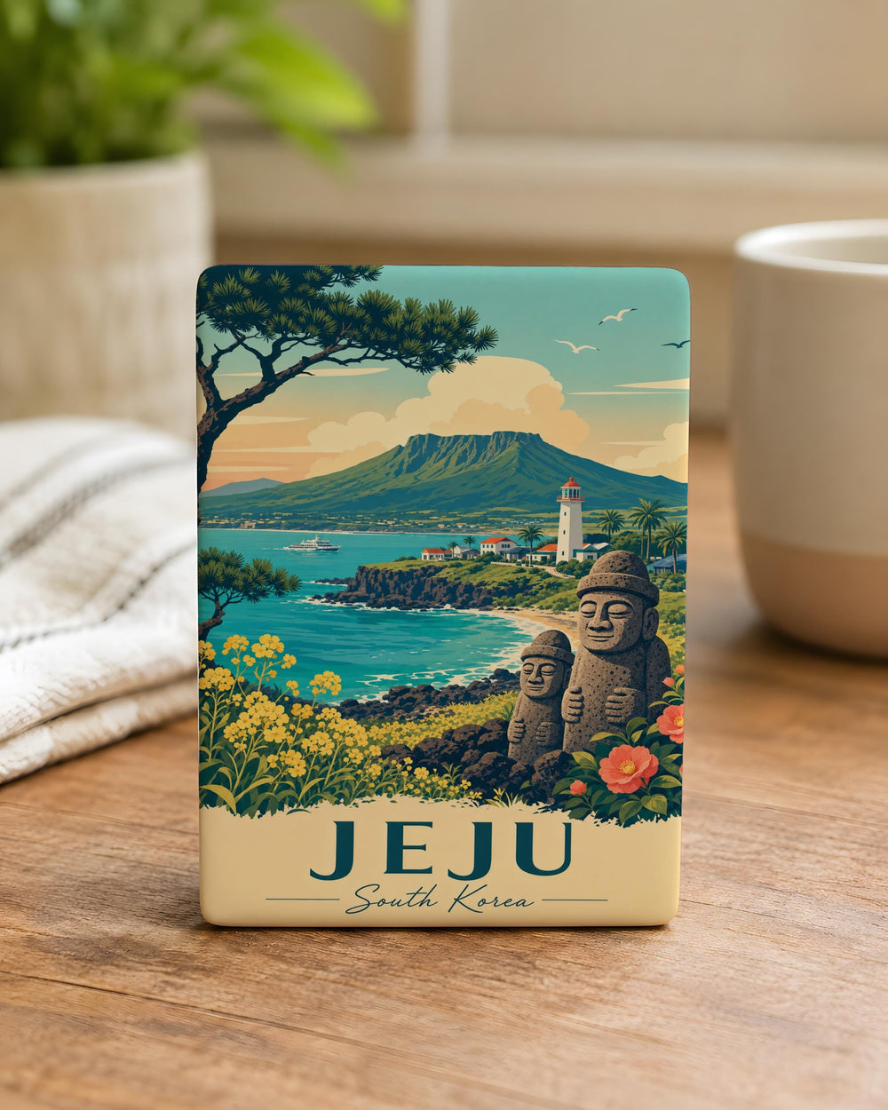 Jeju South Korea Fridge Magnet, Jeju Island Souvenir Magnet, Jeju Travel Gift, Korea Vacation Keepsake, Island Landmark Magnet