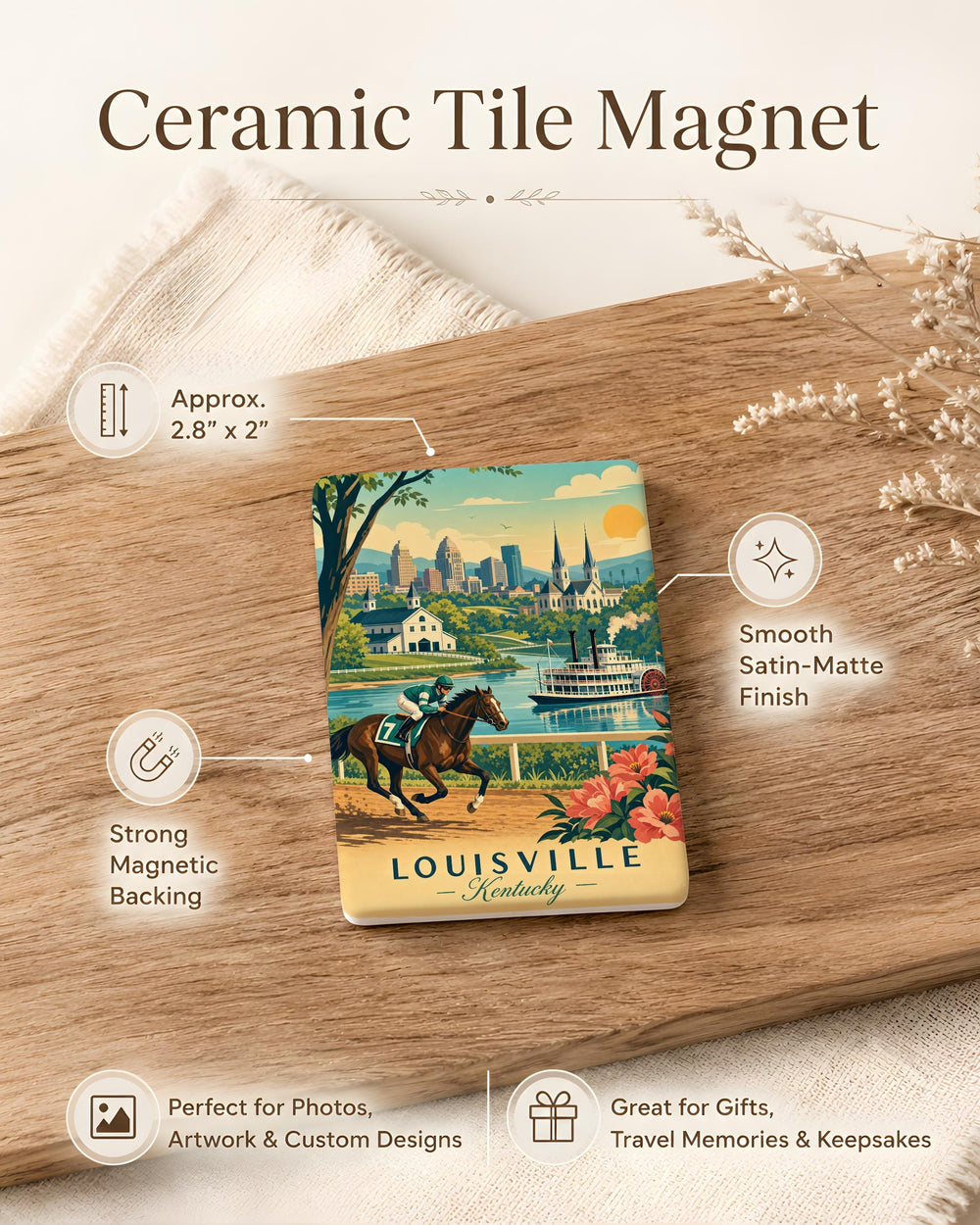 Kentucky Fridge Magnet, Kentucky State Souvenir Magnet, Kentucky Travel Gift, Kentucky Keepsake Refrigerator Magnet