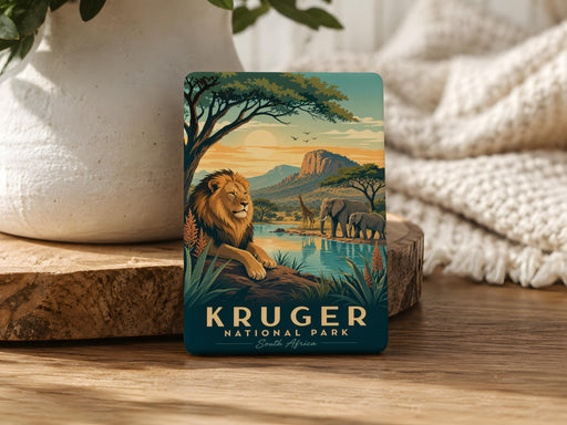 Kruger National Park Fridge Magnet, South Africa Safari Wildlife Souvenir, Big Five Travel Keepsake Magnet