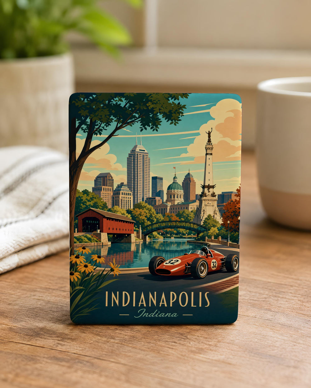 Indiana Fridge Magnet, Indiana State Souvenir Magnet, Indianapolis Travel Gift, Indiana Map Magnet, Hoosier State Keepsake Magnet