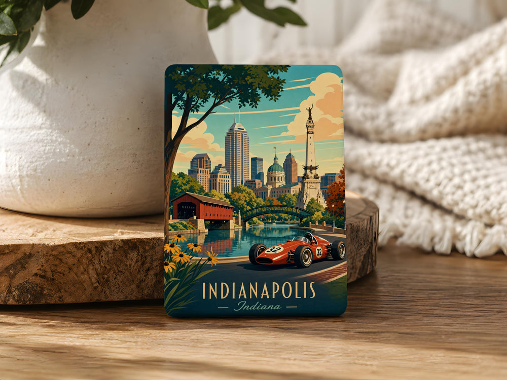 Indiana Fridge Magnet, Indiana State Souvenir Magnet, Indianapolis Travel Gift, Indiana Map Magnet, Hoosier State Keepsake Magnet
